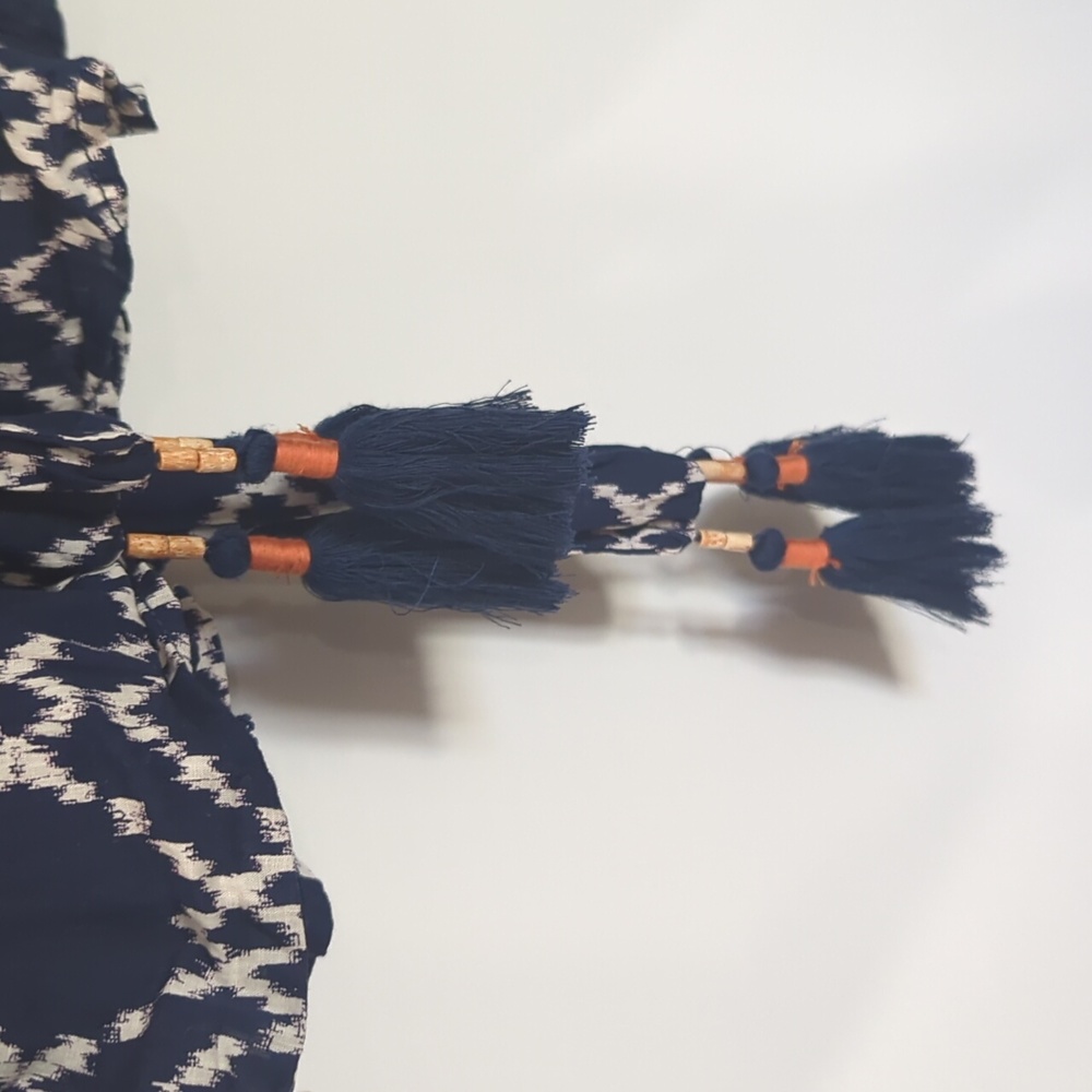 Anthropologie Navy White Rimbaud Tie Waist Skirt - Picture 5 of 8